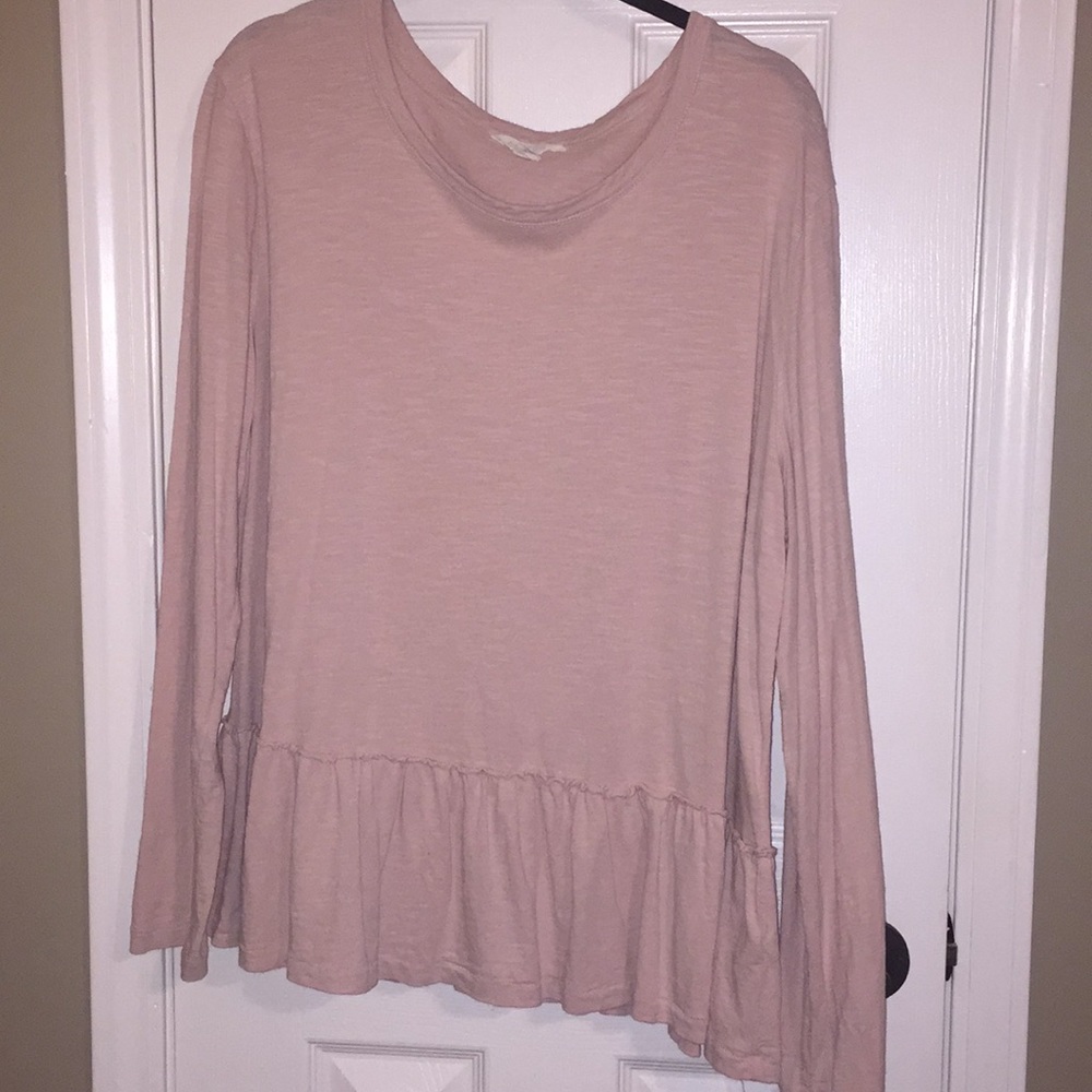 Caslon Pink Peplum Top 1X